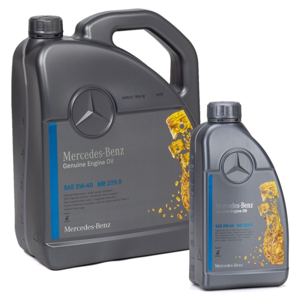 Set Ulei Motor Mercedes-Benz 229.5 5W-40 5L A000989860613AAEE + Ulei Motor Mercedes-Benz 229.5 5W-40 1L A000989860611AAEE